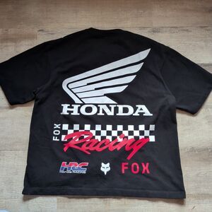 Fox Racing Honda HRC T-Shirt XL Black Heavyweight Cotton New Without Tags